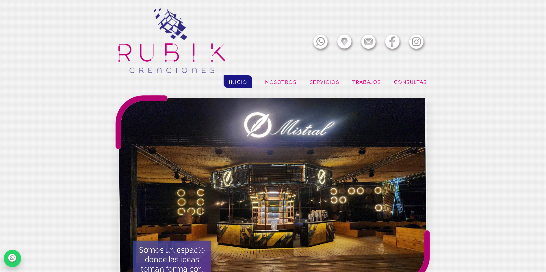 Previsualización del sitio Rubik Creaciones