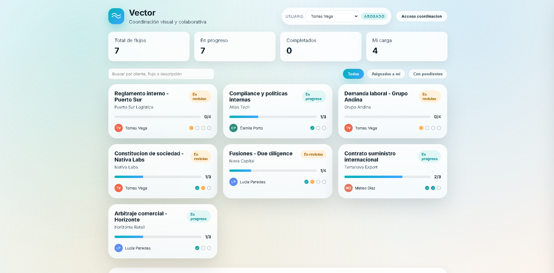Previsualización de la app Vector