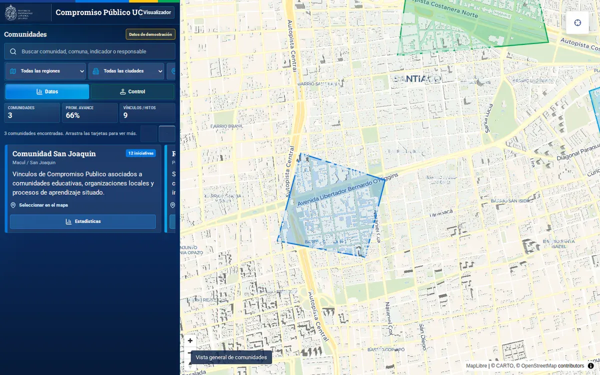 Visualizador territorial de Compromiso Público UC